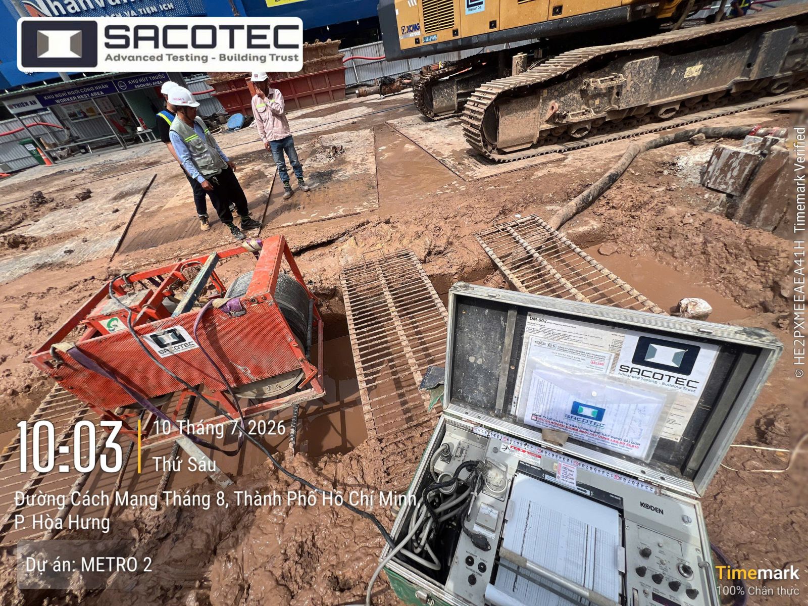 SACOTEC - NHÀ THẦU THÍ NGHIỆM KODEN CỌC VÀ TƯỜNG VÂY CHO GA S5