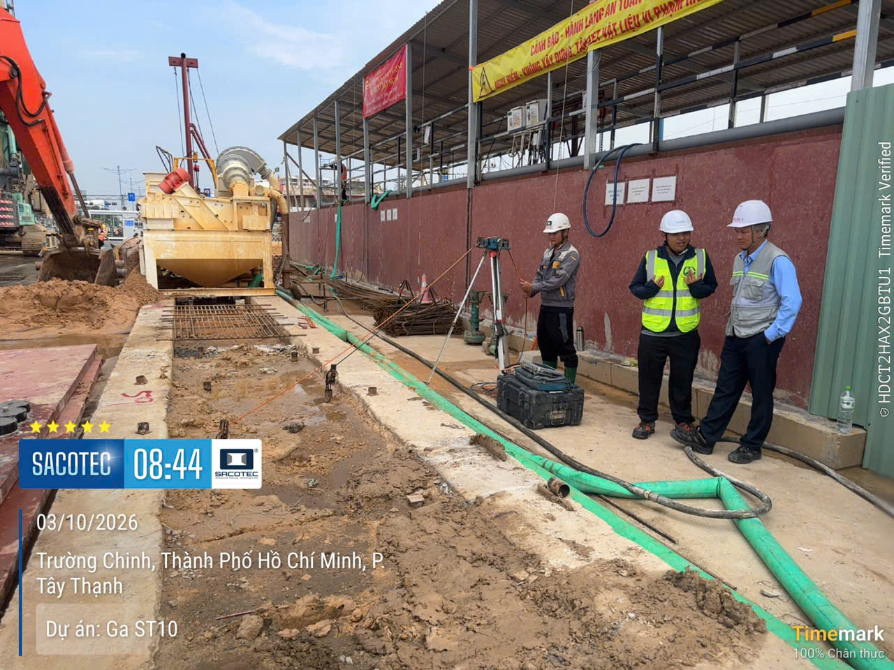 SACOTEC - NHÀ THẦU THÍ NGHIỆM CỌC VÀ TƯỜNG VÂY CHO 7 GA TUYẾN METRO SỐ 2